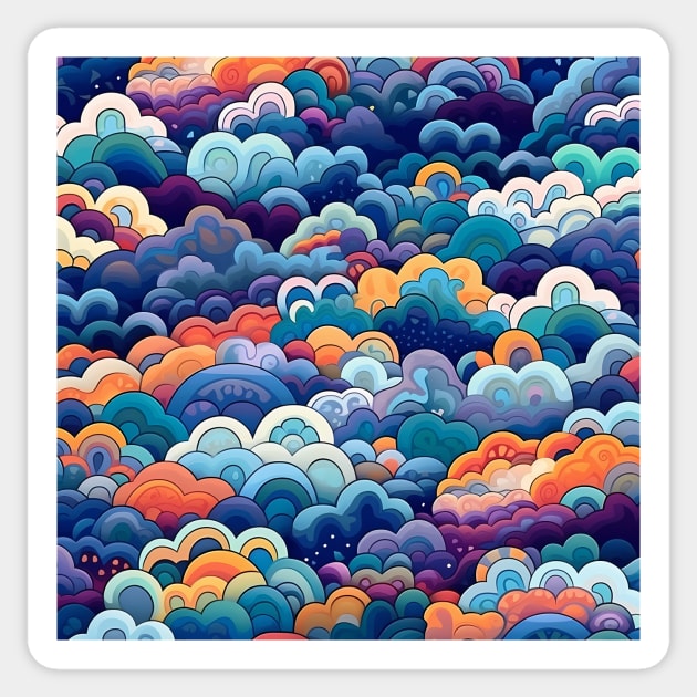 Blue and Purple Clouds Sticker by StudioIris